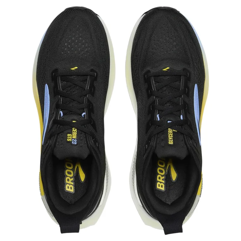Brooks Glycerin GTS 23 Men's Running Shoes - Black/Cyber Yellow/Nightlife-4