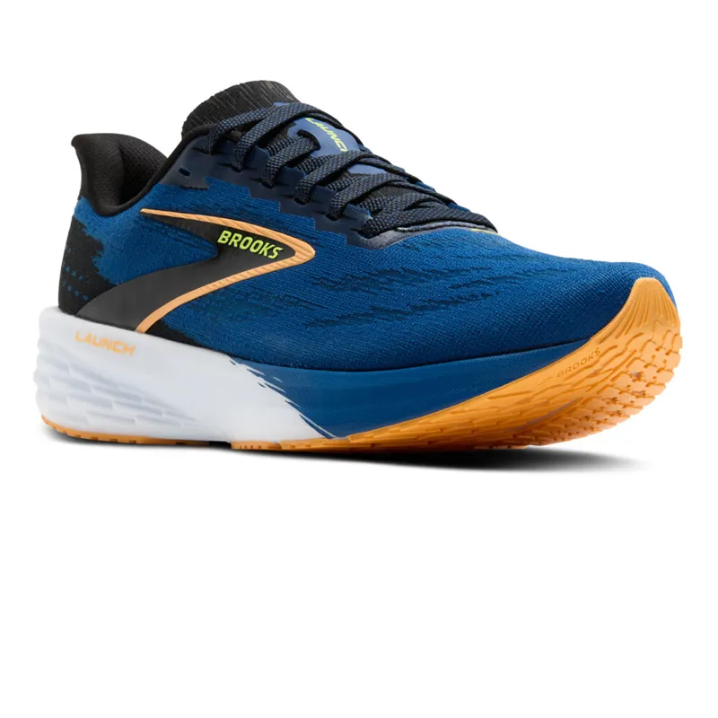 Brooks Launch 11 Men's Running Shoes - Black/Navy Peony/Orange-4