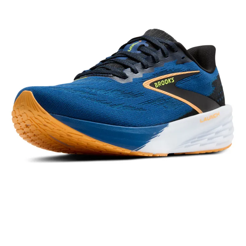 Brooks Launch 11 Men's Running Shoes - Black/Navy Peony/Orange-5