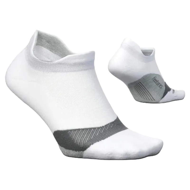 Feetures Elite Light Cushion No Show Socks Tab - White-1