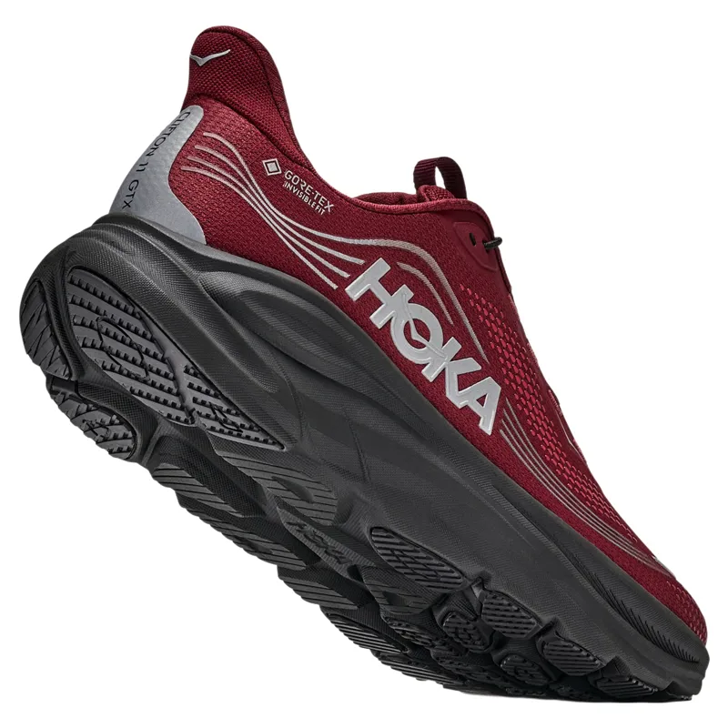 Hoka Clifton 11 GTX in Varsity Burgandy/Carbon Black-4