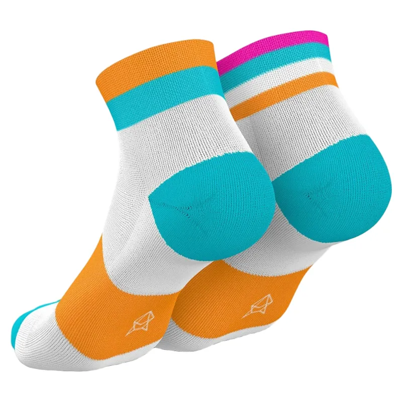 Incylence Running Socks Bands Short Cyan Orange-1