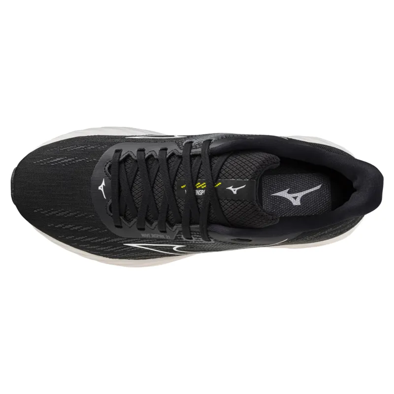 Mizuno Wave Inspire 21 2E Men's Running Shoes - Black/White/Yellow-1