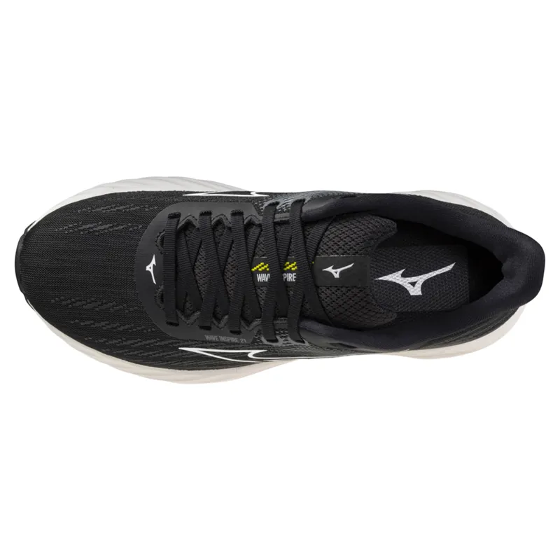 Mizuno Wave Inspire 21 Women's Running Shoes - Black/White/Yellow-2