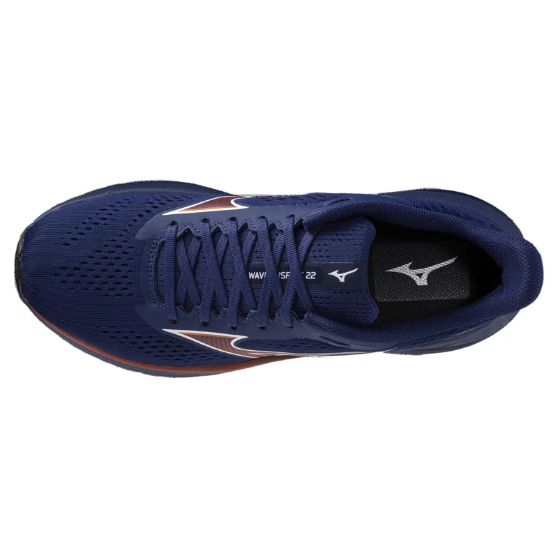 Mizuno Wave Inspire 22 Men's Running Shoes - Beacon Blue/Tomato/Fire-3