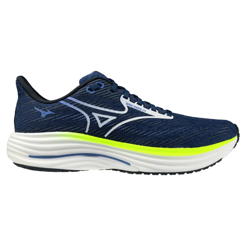 Mizuno Wave Rider 29 Men's Running Shoes - Estate Blue/White/Yellow