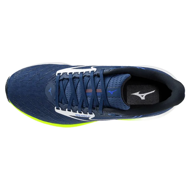 Mizuno Wave Rider 29 Men's Running Shoes - Estate Blue/White/Yellow-2