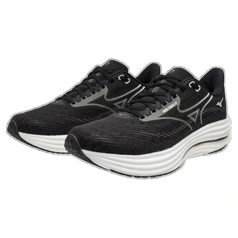 Mizuno Wave Rider 29 2E Wide Men's Running Shoe - Blk Sand/Quiet Shade-2