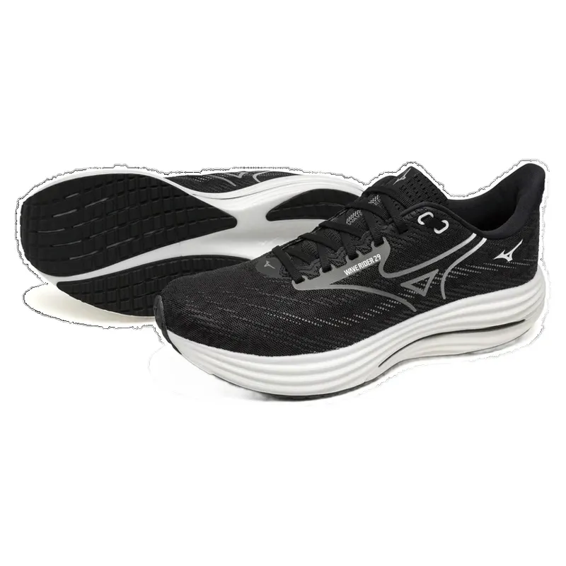 Mizuno Wave Rider 29 2E Wide Men's Running Shoe - Blk Sand/Quiet Shade-3