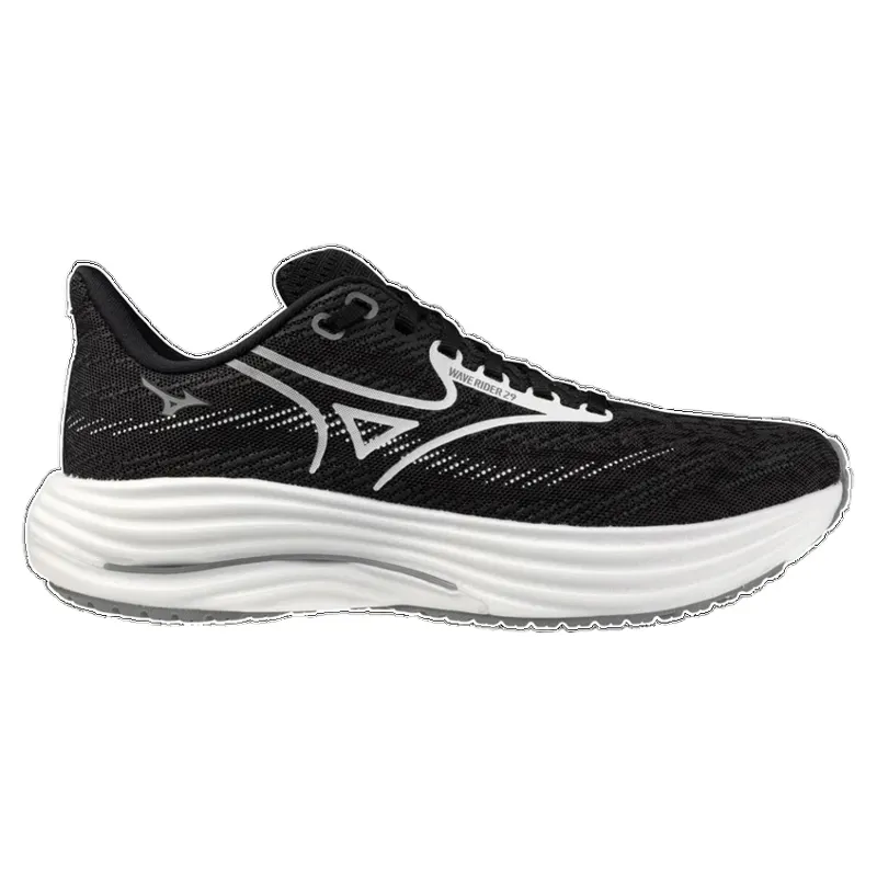 Mizuno Wave Rider 29 1D Wide Women's Running Shoe - Black Sand/White