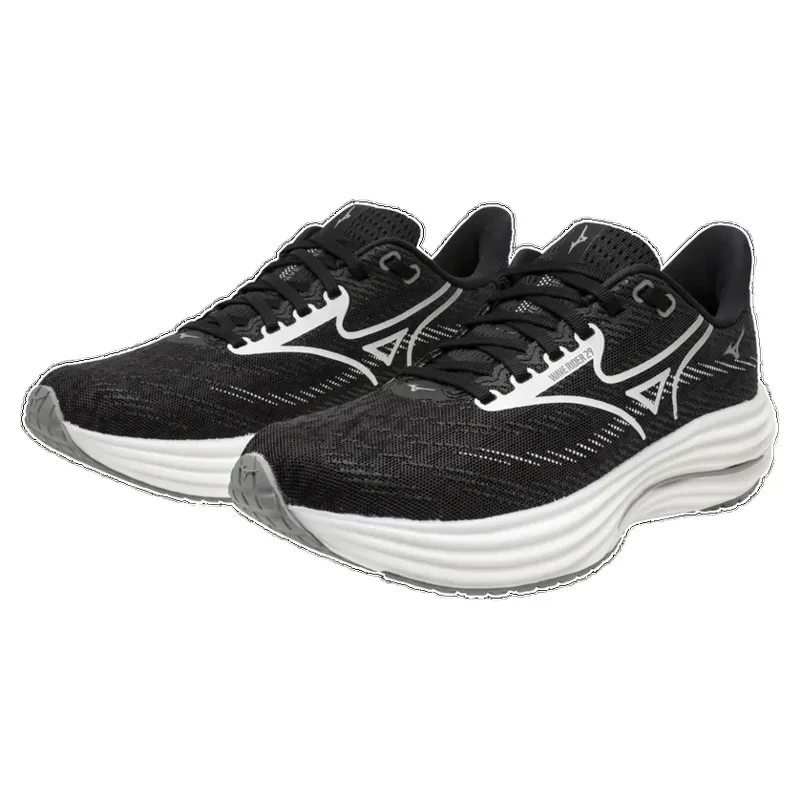 Mizuno Wave Rider 29 1D Wide Women's Running Shoe - Black Sand/White-4