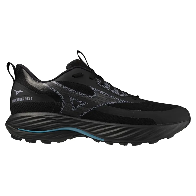 Mizuno Wave Rider GTX 3 Men's Running Shoes - Black Sand/Gray/CapriB