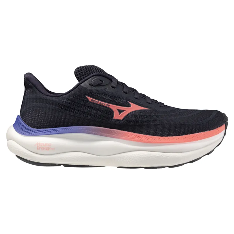 Mizuno Wave Sky 9 Women's Running Shoes - Gray/Coral/Iris Bloom