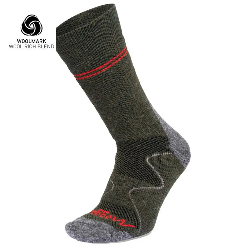 Moggans Full Cushion Merino Crew Socks - Forest Green