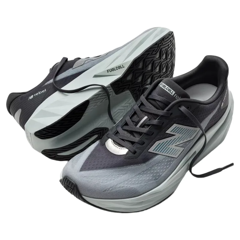 New Balance FuelCell Rebel V5 Men's Running Shoes - Magnet/Light Zinc Blue-5