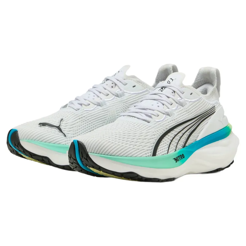 Puma ForeverRun NITRO 2 Women's Running Shoes - White/Mint Melt-2