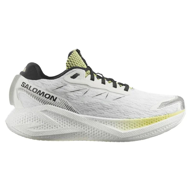 Salomon Aero Glide 4 Men's Running Shoes - White / Sunny Lime 