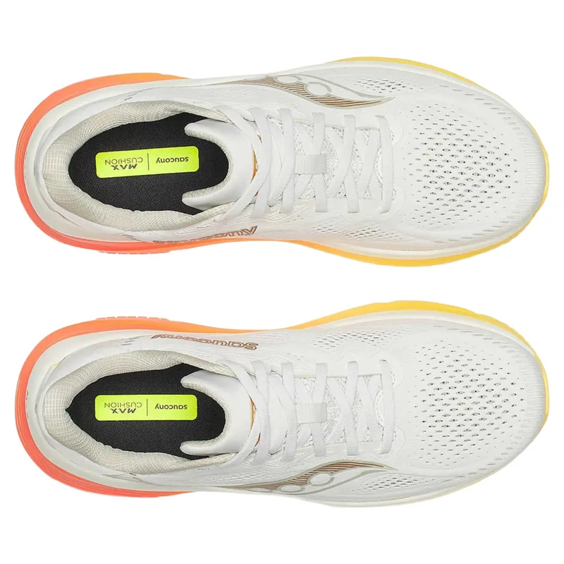Saucony Guide 19 Men's Running Shoes in Ivory/Fire-4