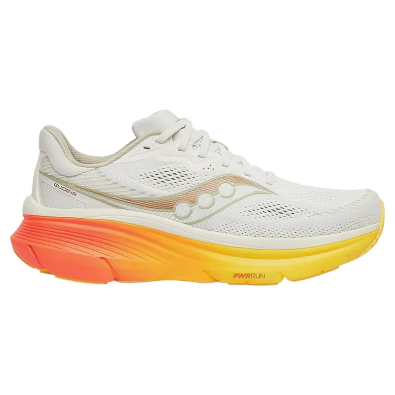 Saucony Guide 19 Men's Running Shoes in Ivory/Fire