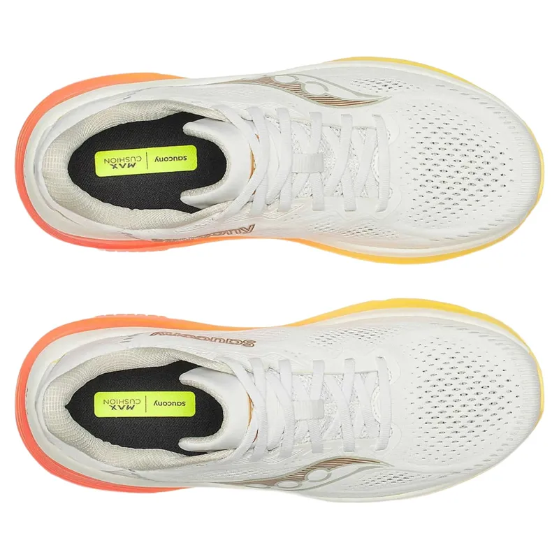 Saucony Guide 19 Men's Running Shoes in Ivory/Fire-4