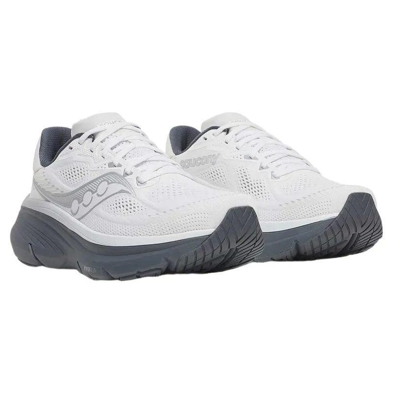 Saucony Guide 19 Men's Running Shoes in White/Shadow-2