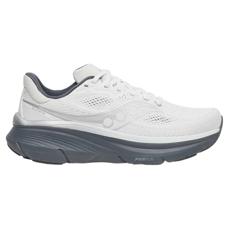 Saucony Guide 19 Men's Running Shoes in White/Shadow