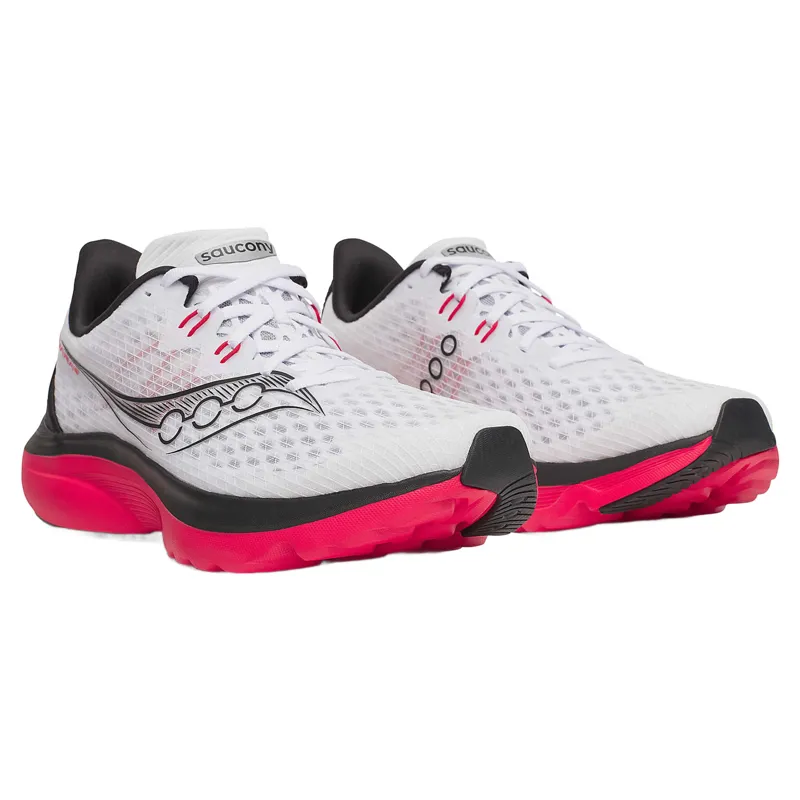 Saucony Kinvara 16 Men's Running Shoes - White/Red-1