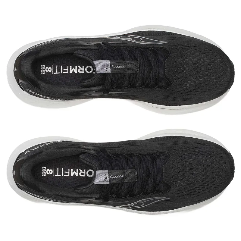 Saucony Ride 18 Wide Men's Running Shoes - Black/White-4