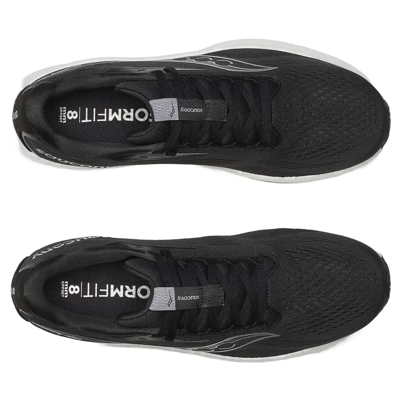 Saucony Ride 18 Wide Men's Running Shoes - Black/White-4