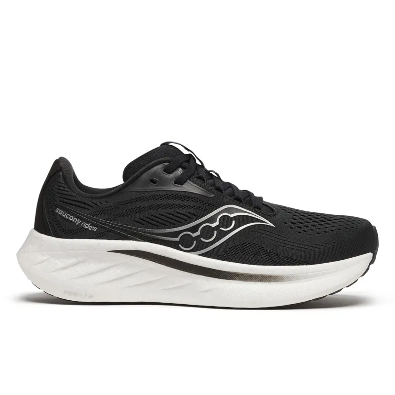 Saucony Ride 18 Wide Women's Running Shoes - Black/White