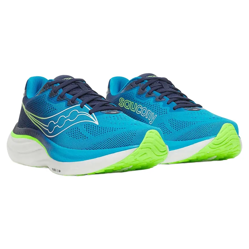 Saucony Ride 19 Men's Running Shoes - Cobalt/Slime-2