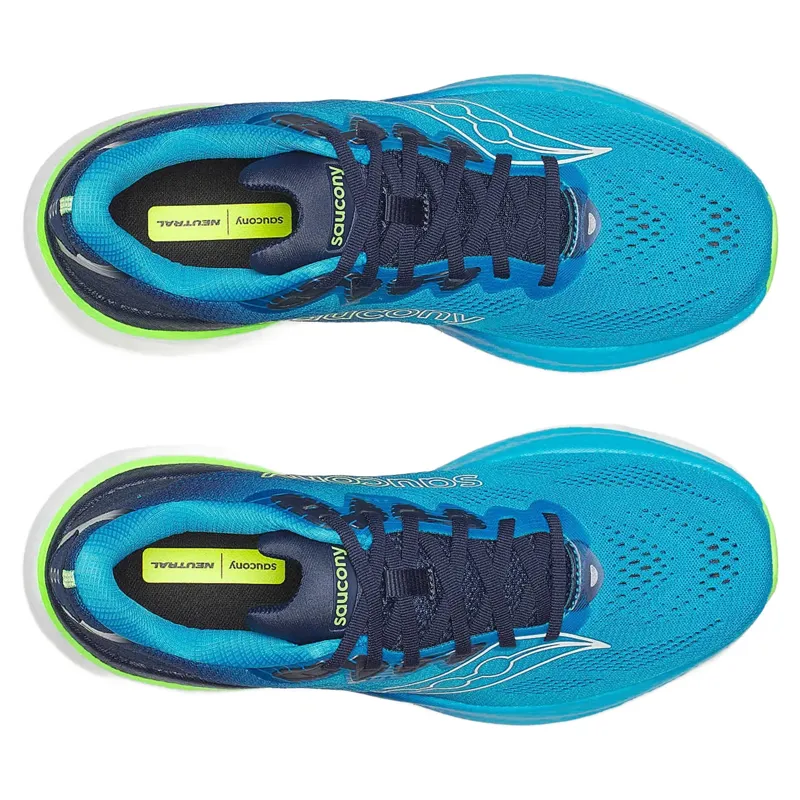 Saucony Ride 19 Men's Running Shoes - Cobalt/Slime-4