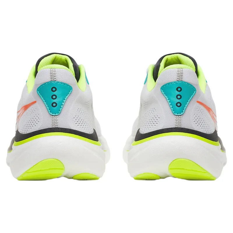 Saucony Ride 19 Men's Running Shoes in White/Citron-4