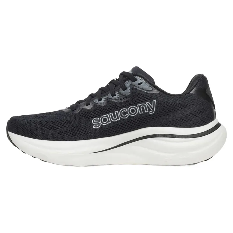 Saucony Ride 19 Wide Men's Running Shoes - Black/Silver-1