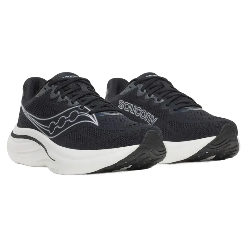 Saucony Ride 19 Wide Men's Running Shoes - Black/Silver-2