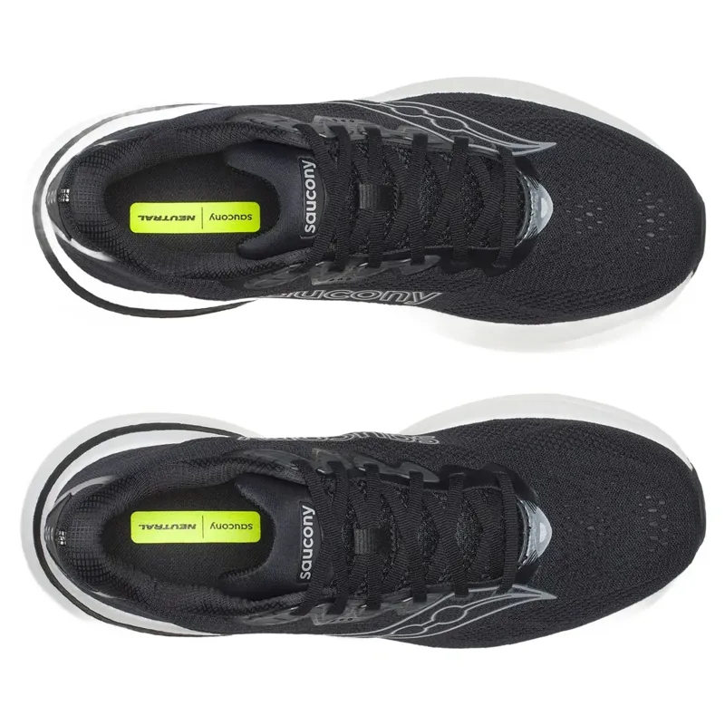 Saucony Ride 19 Wide Men's Running Shoes - Black/Silver-4