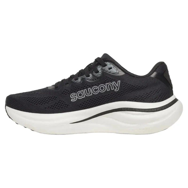 Saucony Ride 19 Wide Women's Running Shoes - Black/Silver-1