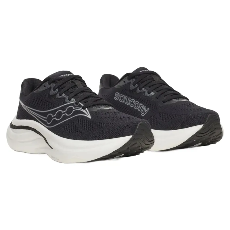 Saucony Ride 19 Wide Women's Running Shoes - Black/Silver-2