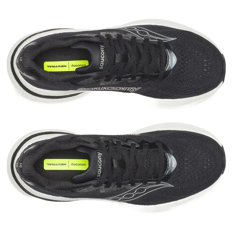 Saucony Ride 19 Wide Women's Running Shoes - Black/Silver-3
