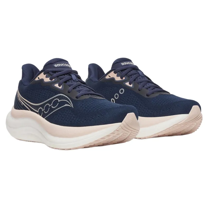 Saucony Triumph 23 Women's Running Shoes - Navy/Cameo-1
