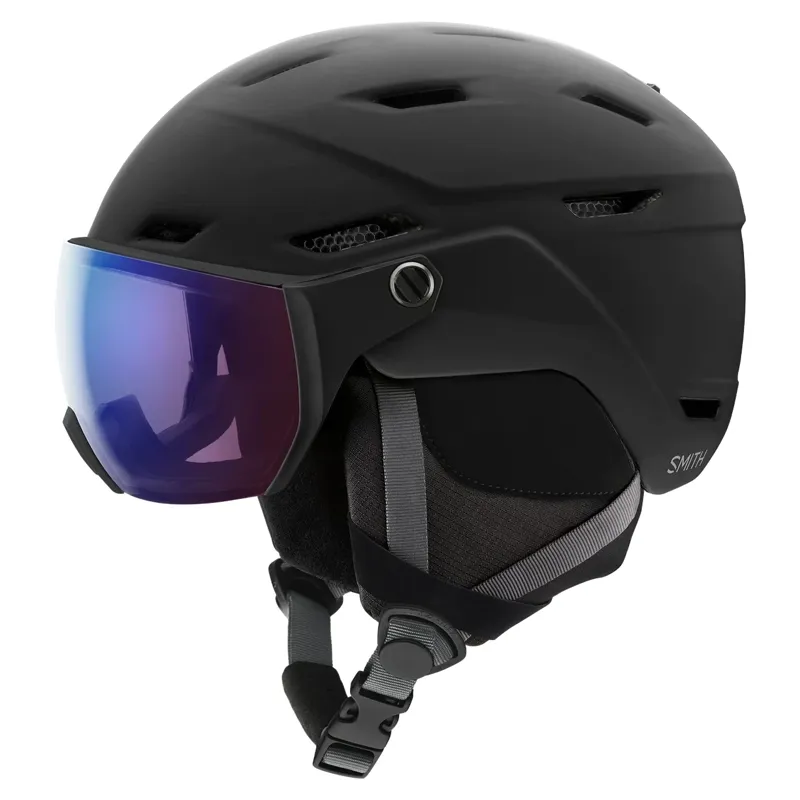 Smith Survey Visor Ski Helmet w. Photochromic Rose Flash Lens - Black